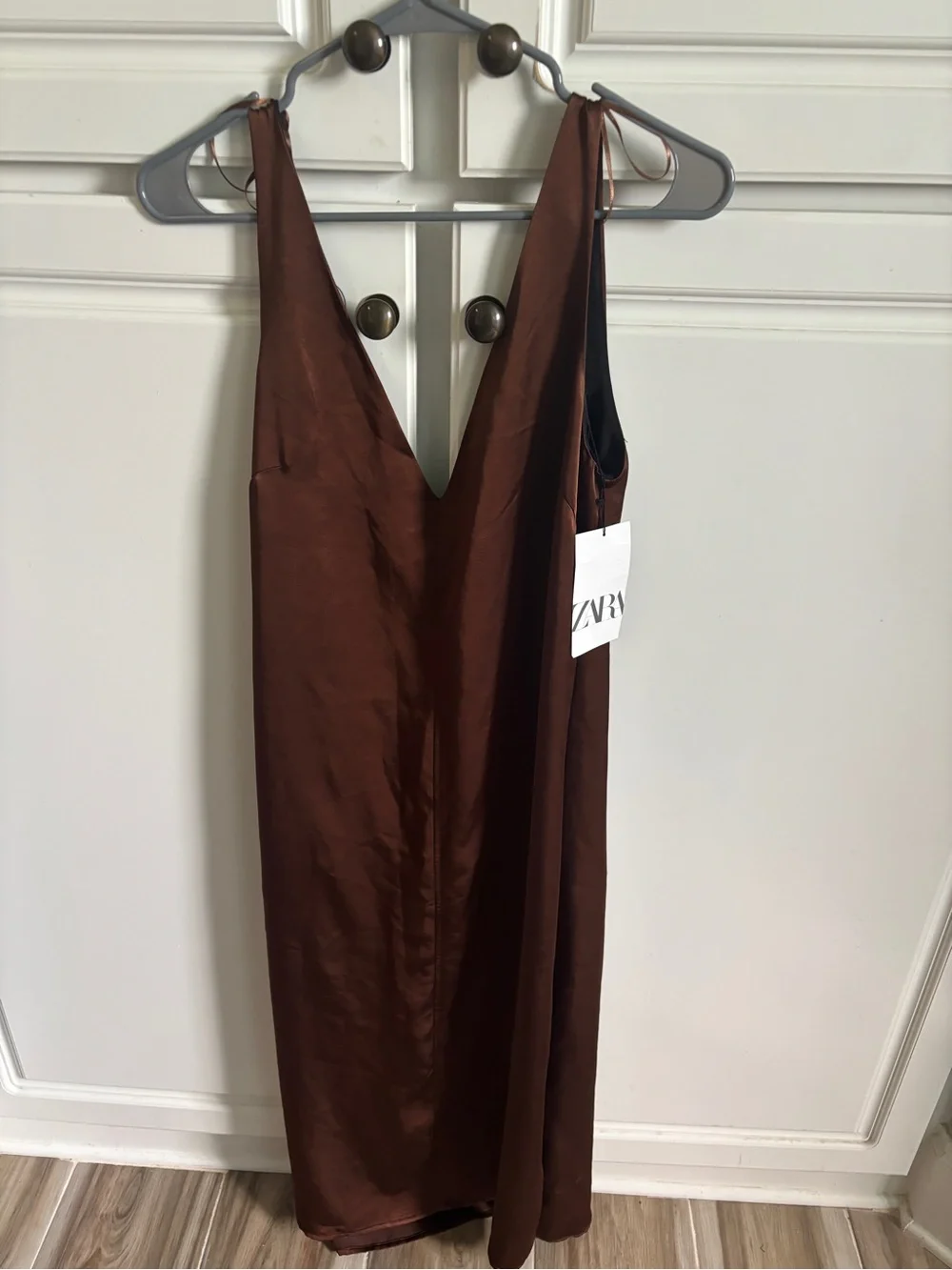 Zara Special Edition Satin Effect Dress NWT - Picture 5 of 8